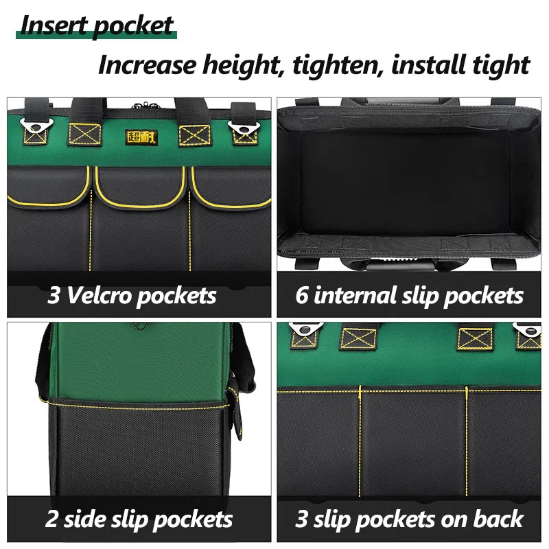 13 Inch Tool Bag Electrician Multifunctional Strong Durable Oxford Thickened Woodworking Storage Portable Handheld Bag