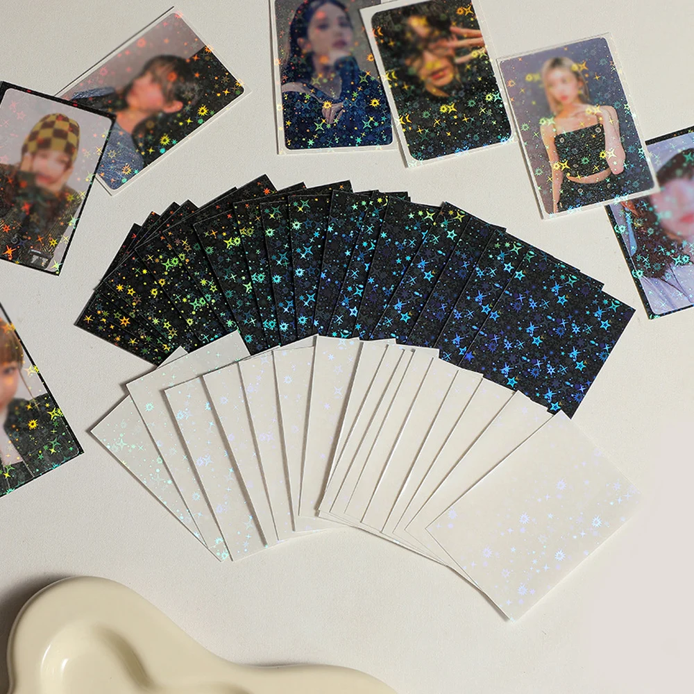 20Pcs/Pack InsCard Sleeves Glittery Star InsToploader Card Photocard Sleeves Idol Photo Cards Protective Storage Case