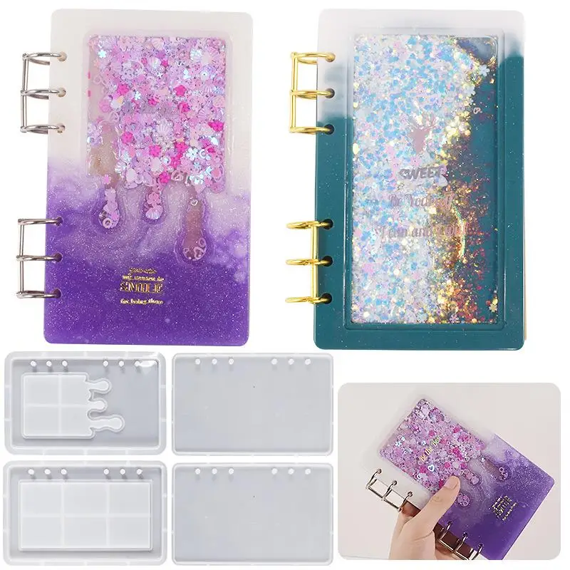 A5 A6 A7 kwadratowa okładka notesu silikonowa forma ruchome piaski Notebook epoksydowa żywica forma DIY UV rzemiosło żywiczne akcesoria do wyrobu biżuterii