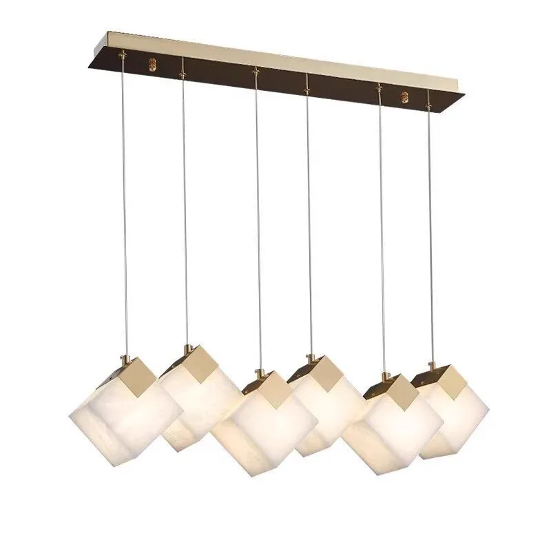 Marble all-copper chandelier, modern new Chinese-style simple atmosphere restaurant bar lamp designer creative tea room lamp