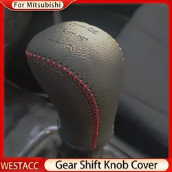 Genuine Leather Car Gear Head Shift Knob Cover Gear Collars for Mitsubishi Galant Outlander Lancer Evolution Pajero ASX AT MT