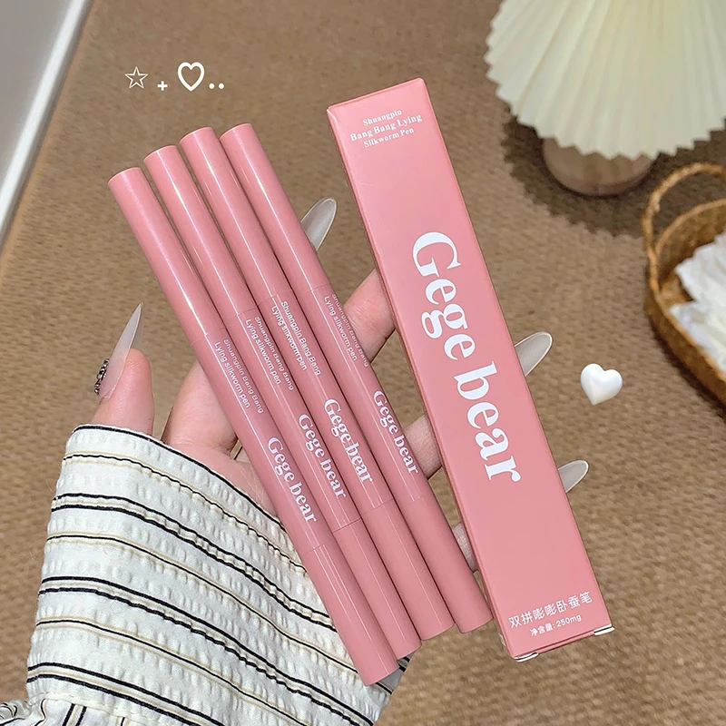 Bolígrafo de gusano de seda de doble tono Gege Bear, resaltador y sombra 2 en 1 para efectos naturales, duraderos y 3D, apto para principiantes