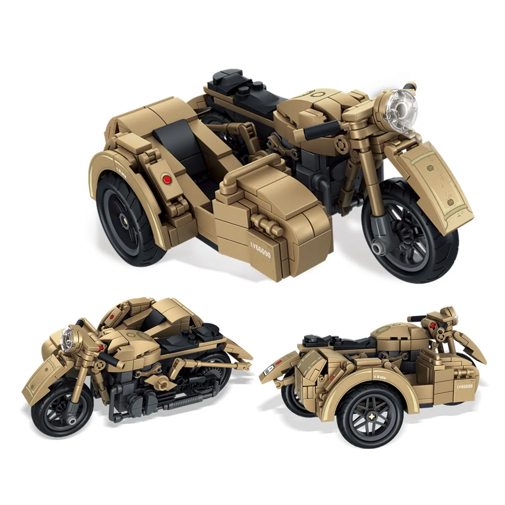 

Мировая война WW2 армия военные солдаты SWAT R-75, модель мотоцикла с коляской, строительные блоки, кирпичи, детские игрушки, Рождественский подарок