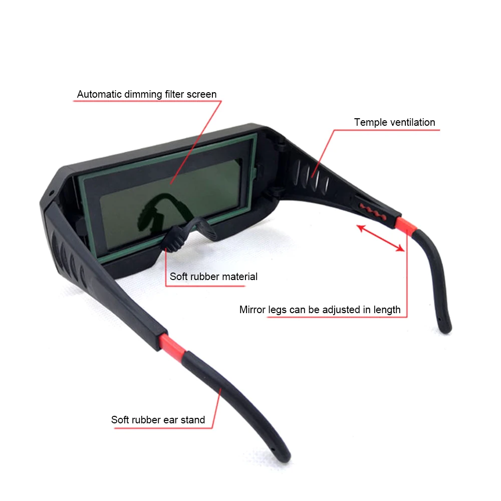 Gafas de soldadura Oscurecimiento automático Gafas específicas de soldadura Suministros de soldadura Gafas de soldadura de pantalla protectora