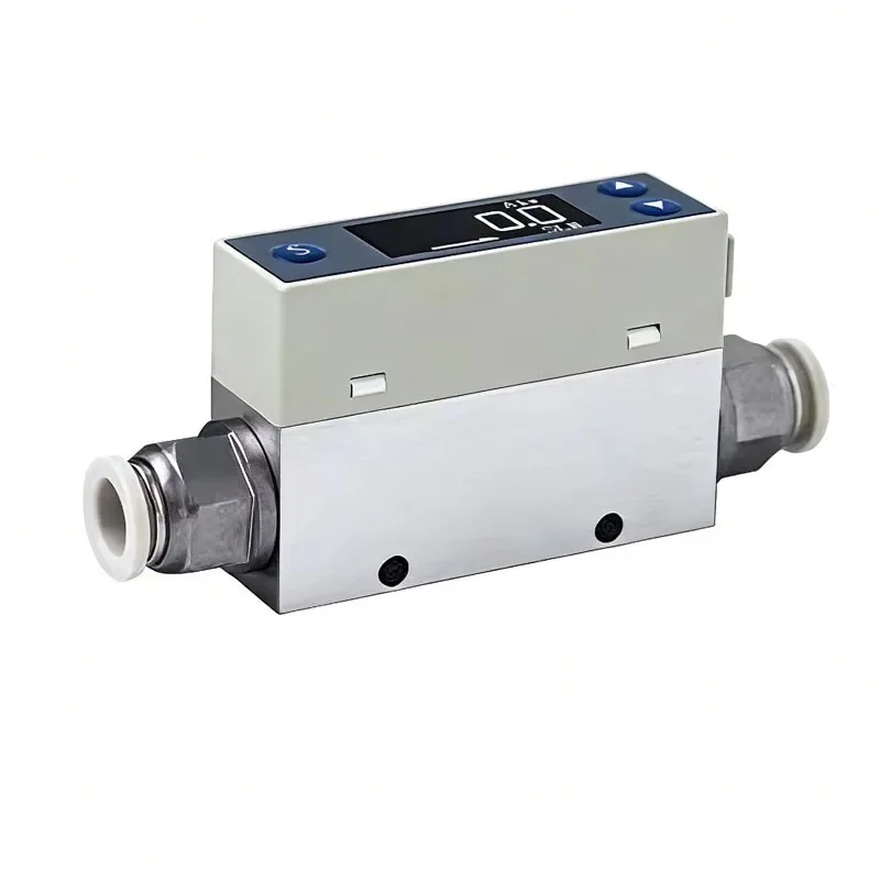 DC 24V Digital Thermal Gas Mass Flow Meter Sensor 0-200 Ml/min for Lab Use Compatible with Air/O2/N2/CO2/Ar