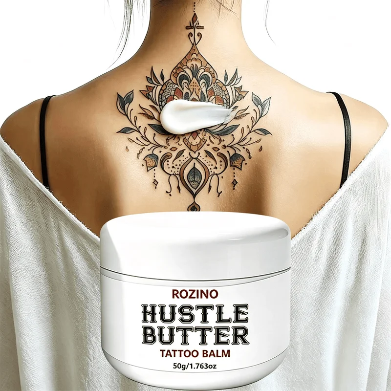 50g Butter Tattoo Care Cream, Tattoo Pre-And Post-Care Cream, Tattoo Polishing Cream, Contains Glycerin, Protects New Tattoos + Cares for Old Tattoos, Effectively Moisturizes Skin and Brightens Colors, Daily Tattoo Care, Gentle and Non-Irritating, Suitable for Both Men and Women