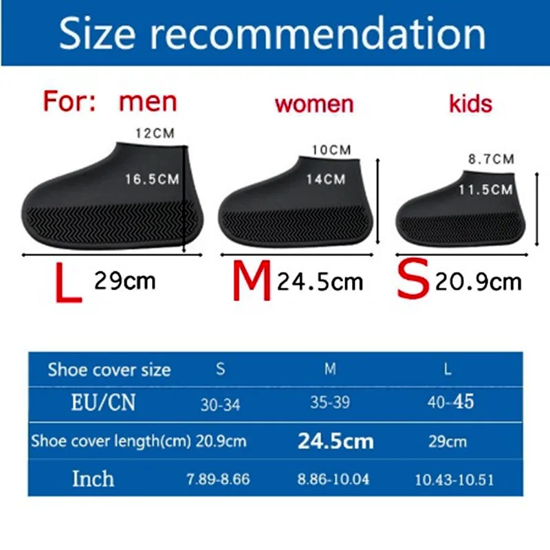 NEW Silicone Rainproof Shoe Covers Outdoor Models of Non-slip Wear-resistant Shoe Cover Children Waterproof Rain Silicone Covers