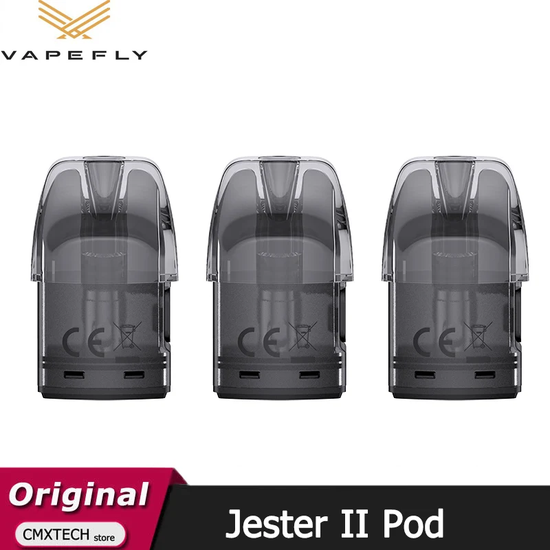 3pcs/Pack Original Vapefly Jester II 2 Pod 3ml Cartridge 0.6/0.8/1.0/1.2ohm for E Cigarette Jester II 2 Pod / Jester Pro Kit