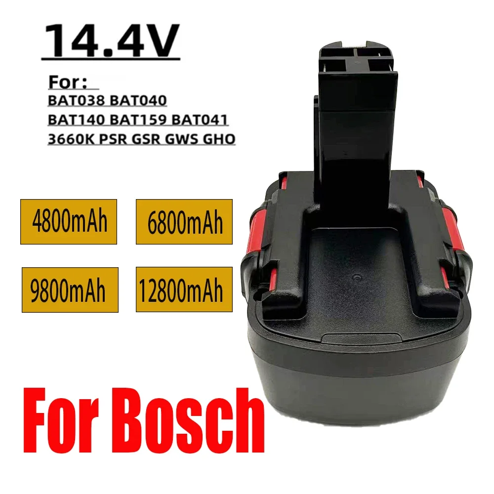 （For Bosch）14.4V 12.8Ah Power Tools Replacement Batteries BAT038, BAT040, BAT140, PSR 14.4VE-2, GSR 14.4V, GDS, 35614, BAT041