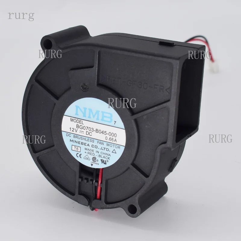 R+ 1-piece NMB BG0703-B054-000 75x75x30mm 12V 0.66A projector ball DC blower fan, 2-pin