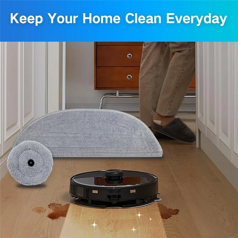 وسادات ممسحة بديلة A83G لـ Roborock S8 Maxv Ultra Vacuum Robot مناديل من الألياف الدقيقة ملحقات قابلة لإعادة الاستخدام حزمة إعادة الملء