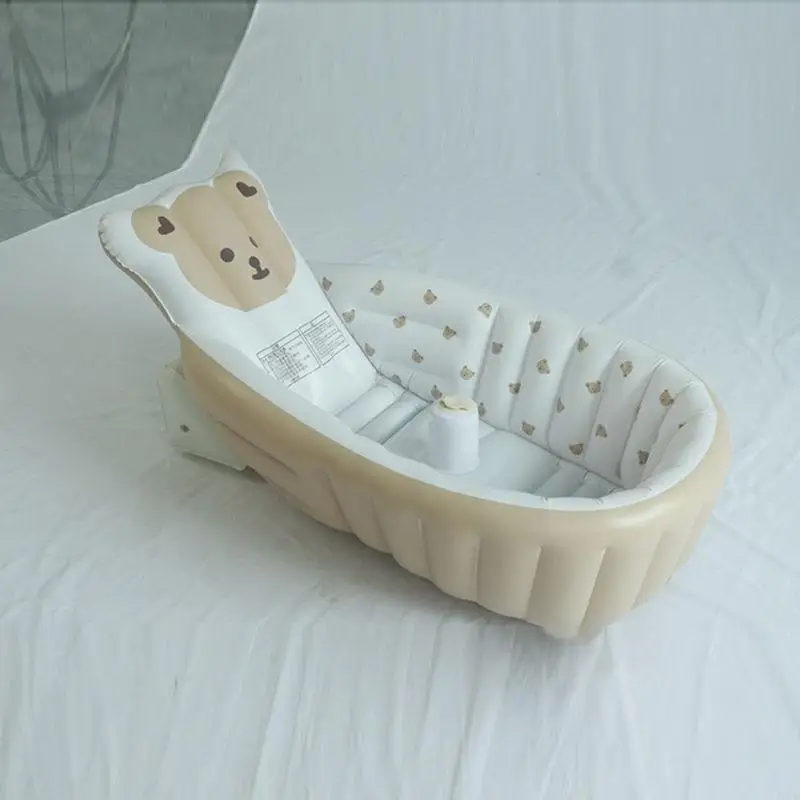 A5YC Gentle aufblasbare Babys Badewanne tragbarer Innenräume Freien Nonslip Basis für ein sicheres hautfreundliches Baden