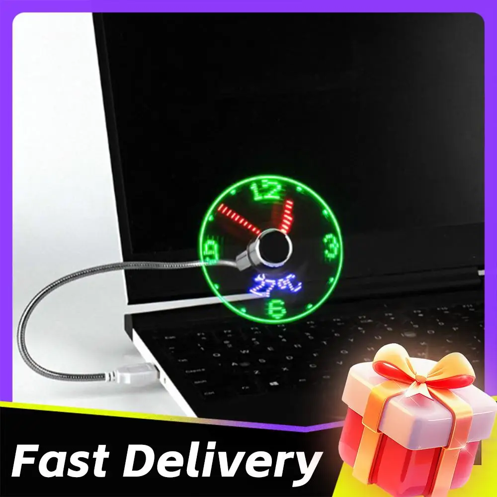 

Портативные LED-часы с гибким креплением и отображением времени и температуры, 5В DC, для ноутбуков и ПК