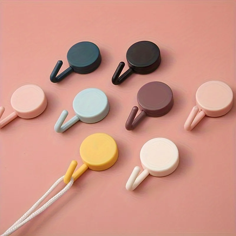 Hook Strong Adhesive Sticking Wall Kitchen Cute Hook Seamless No Punch Sticky Hook Five Pack Random Color