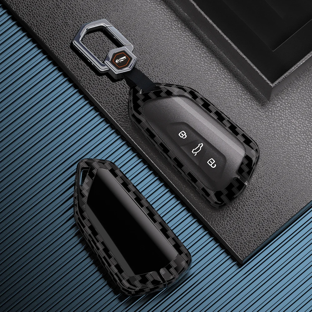 For Volkswagen Golf 8 MK8 Teramont ID.3 ID.4 ID.5 Skoda Enyaq iV Octavia Seat Leon Car Accessories Zinc Alloy Car Key Case