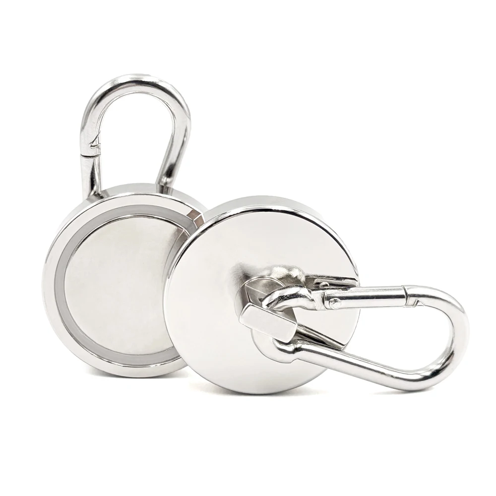 Magnetic Hooks Strong Heavy Duty Neodymium Magnet Hooks With Swivel Carabiner Hook For Refrigerator 1pcs Magnetic Materials