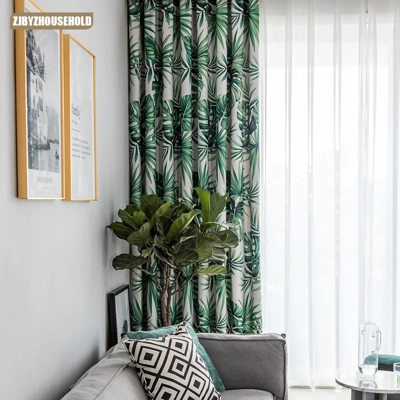 

Modern Curtains for Living Dining Room Bedroom Minimalist Single-sided Light Printed Fabric Curtains