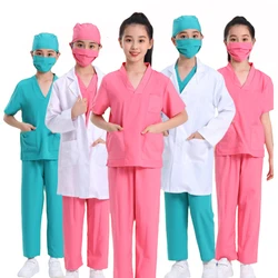 Doctor Costume for Kids Child Boys Girls Dress up Role Play Doctor Clothing with top Pants Mask Coat Stethoscopes for Halloween