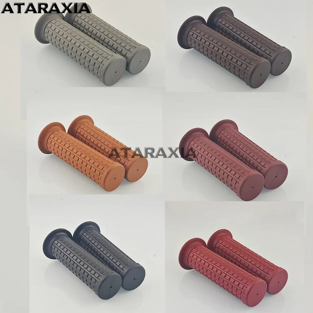 Cafe Race Motorcycle Handlebar Grip Retro Rubber Handle Bar Non Slip Unviersal Vintage Grip 22MM 7/8