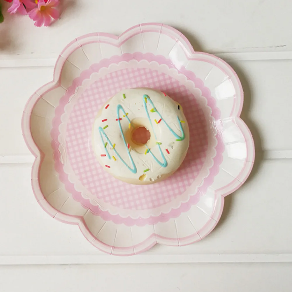 

8 Pcs Disposable Paper Plates Design Party Supplies Dinner Tableware Food Serving Cake Decor One Time Use Home