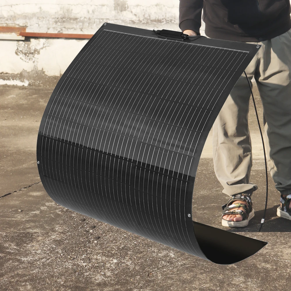 400 واط 200 واط 100 واط 12 فولت لوحة طاقة شمسية مرنة الضوئية لوحة 12 فولت شاحن بطارية العربة RV قارب شرفة المنزل السفر مقاوم للماء