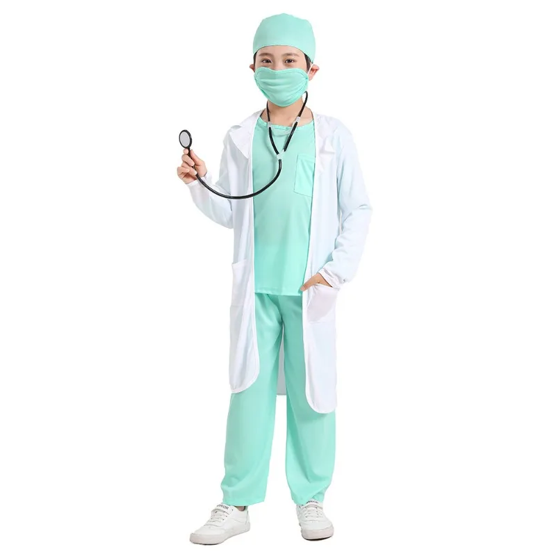 

Child Doctor Uniform Set Professional Dress Up Performance Costume Halloween Theme Party Stage Performance Costume