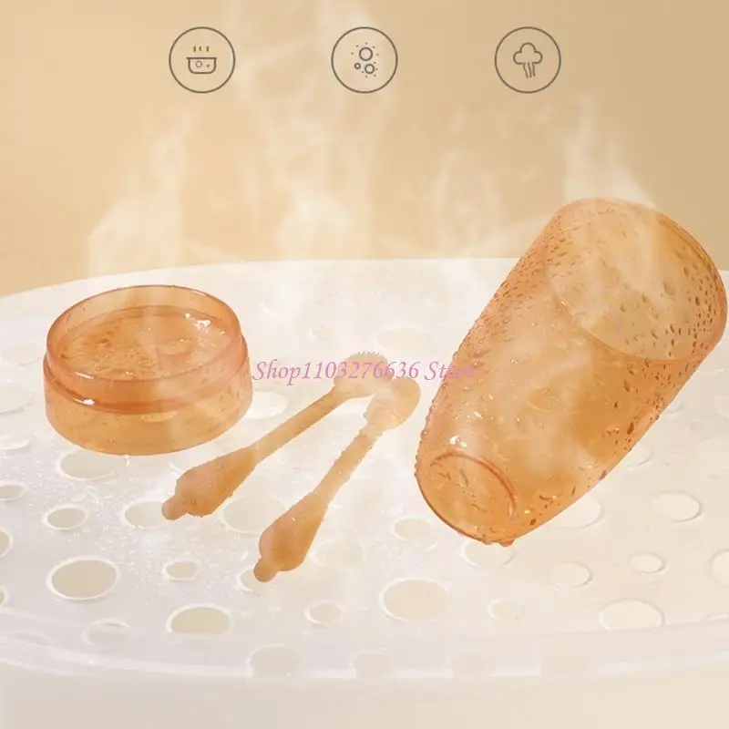 

R6FD 3-in-1 Baby Silicone Tongue Cleaner Toddlers First Toothbrushes Set Shower Gift