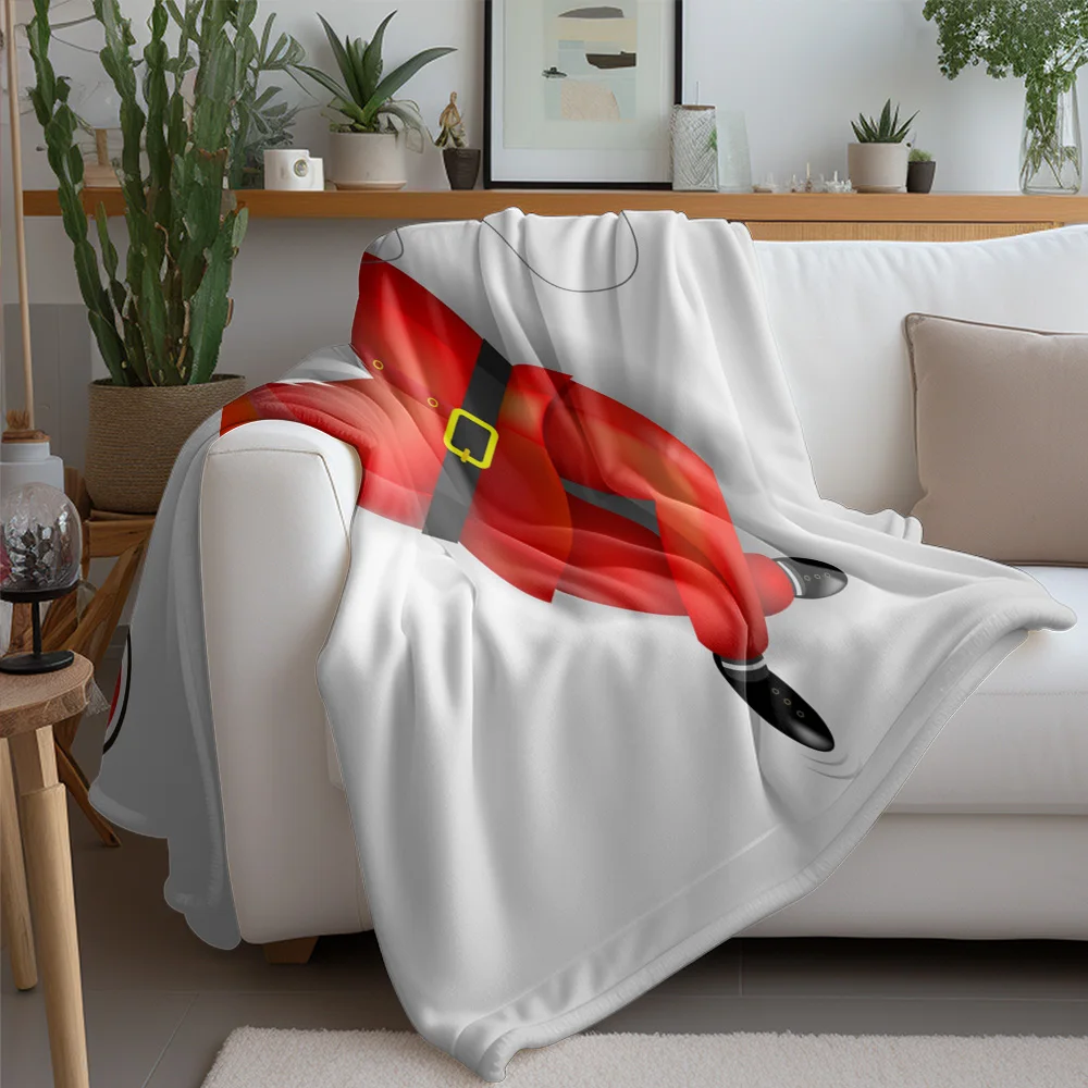 TU Dancing Santa Throw Blanket Festive Christmas Gift Cozy Home Decor Holiday Throw Warm Fuzzy Blanket for Couch Bed