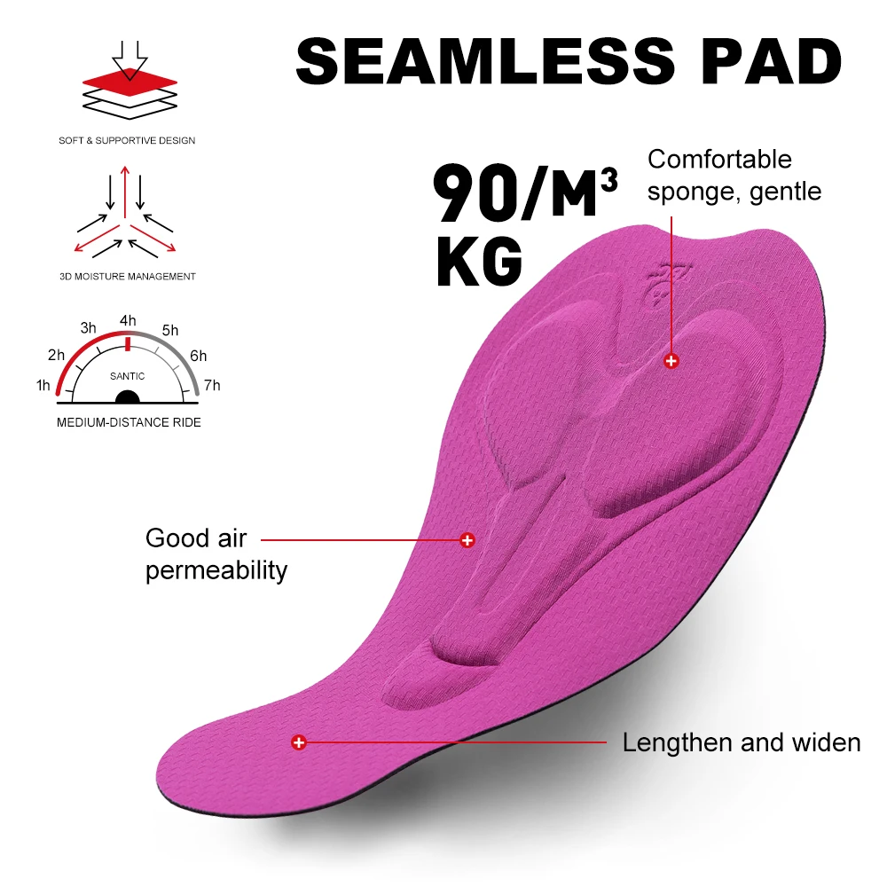 Santic النساء الدراجات مريلة السراويل الربيع الصيف 4 ساعات تنفس 4D مبطن ركوب السراويل في الهواء الطلق سريعة الجافة الجبلية الطريق السائق السراويل