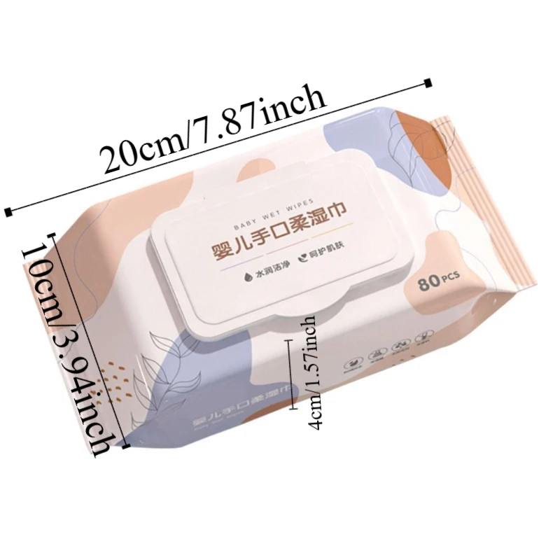 80 toallitas húmedas multiusos por bolsa, textura suave, tamaño grande, toallitas de papel para limpieza delicada de manos, toallitas de limpieza para niños