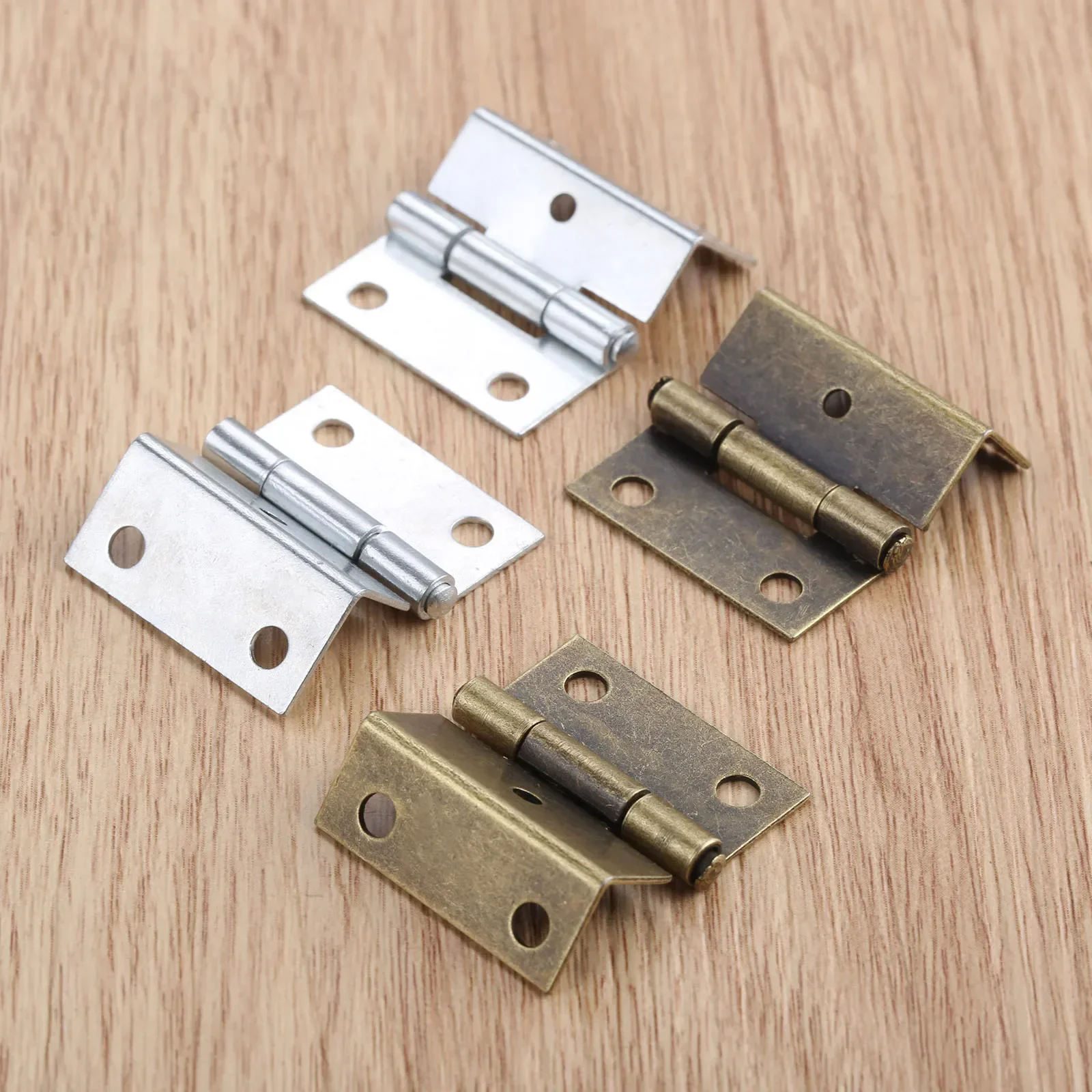 4 Pcs 25*15*12mm Cabinet Door Luggage Furniture Decoration Hinge Jewelry Wood Boxes Vintage Chinese Zinc Alloy Hinge with Screws