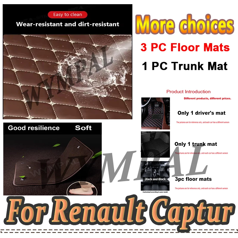 

Роскошные автомобильные коврики для Renault Captur (B Platform) 2018 2017 2016 2015 2014 2013, Стайлинг, автомобильные ковры, аксессуары