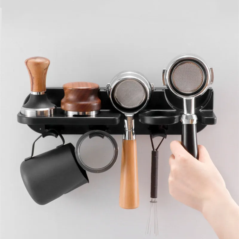 Coffee Portafilter Wall Rack Self-adhesive Espresso Coffee Filter Holder 51MM/54MM/58MM Wall Mounted Rack Coffee Tools