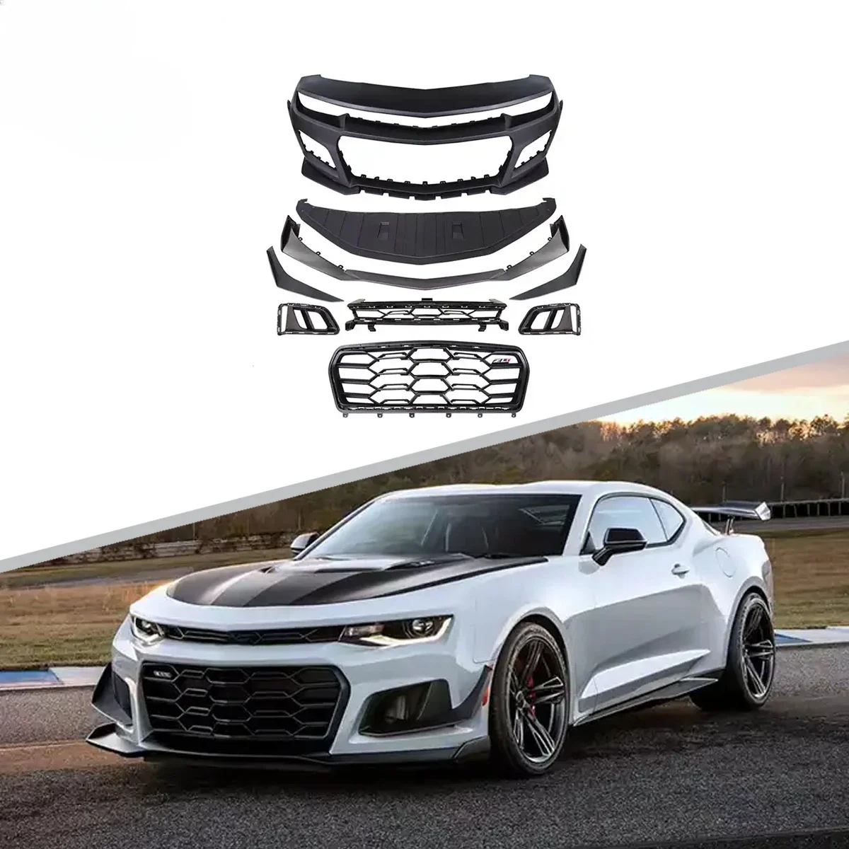 

6th 1LE Style Body Kit Front Bumper Lip Car Bumper For Chevrolet Camaro 2010-2015 5th