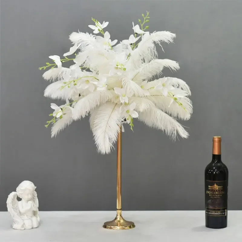 a*-Feather table flower fake flower simulation ornament hotel bar ktv table desktop decoration flower high-end^