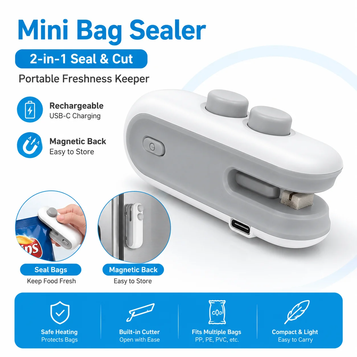 Food Storage Machine - 1 adet Mini gıda çantası mühürleyen
