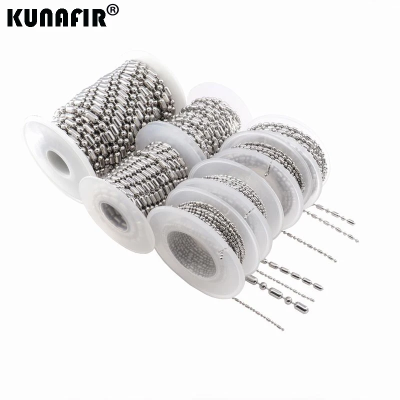 KUNAFIR Bamboo joint chains  Ball chain Necklace Stainless steel Fashion Jewelry Man Male 1.5mm-4.5mm for meter