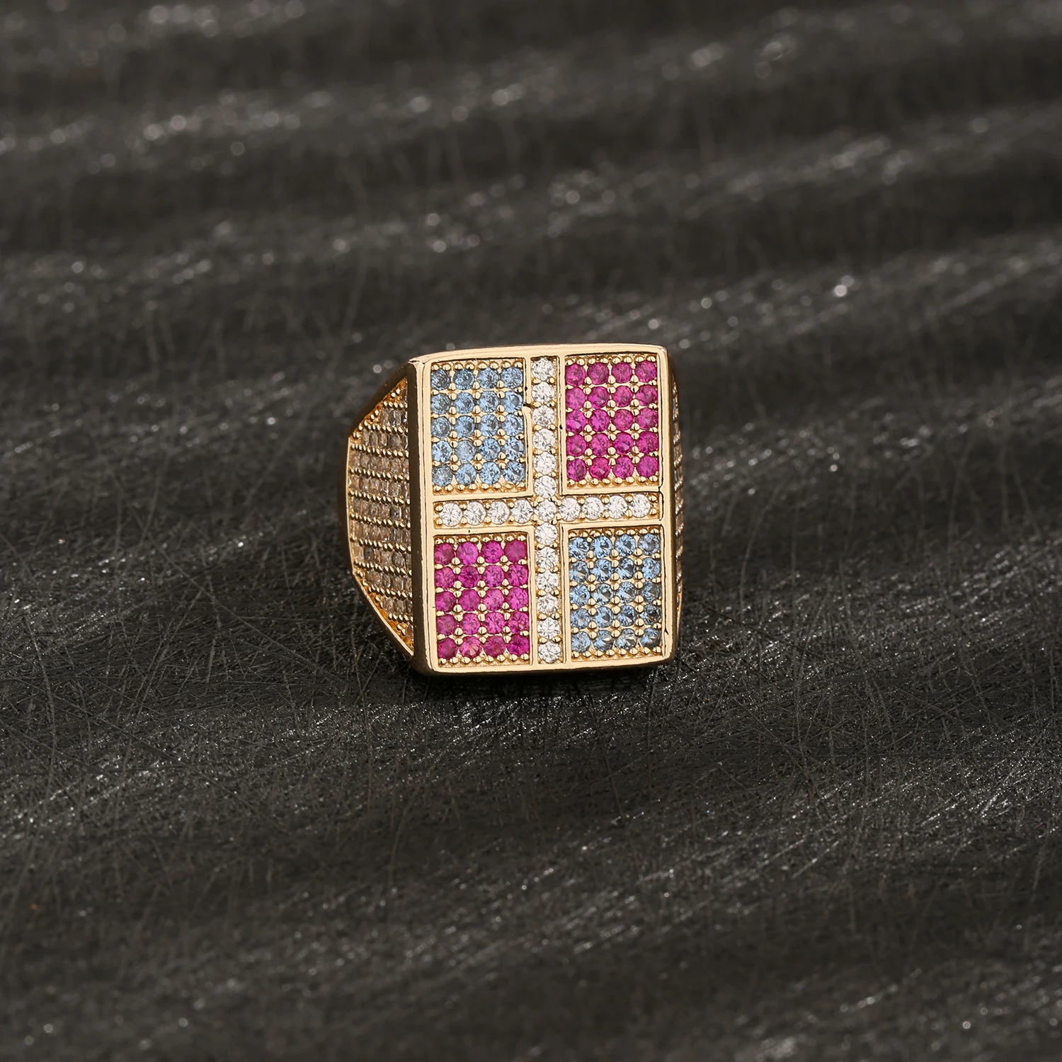 Magic cube color ring 8/9/10/color ring square ring men's jewelry banquet large party wear gambling decorations