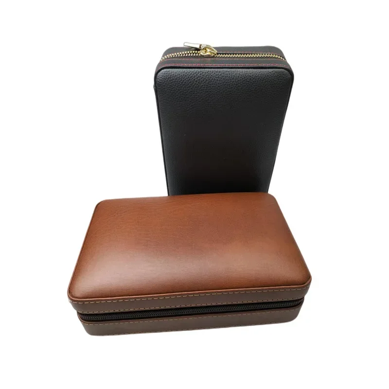 

Classic Leather Cigar Case Portable Humidor Holder Cedar Wood Box (no Lighter Cutter)