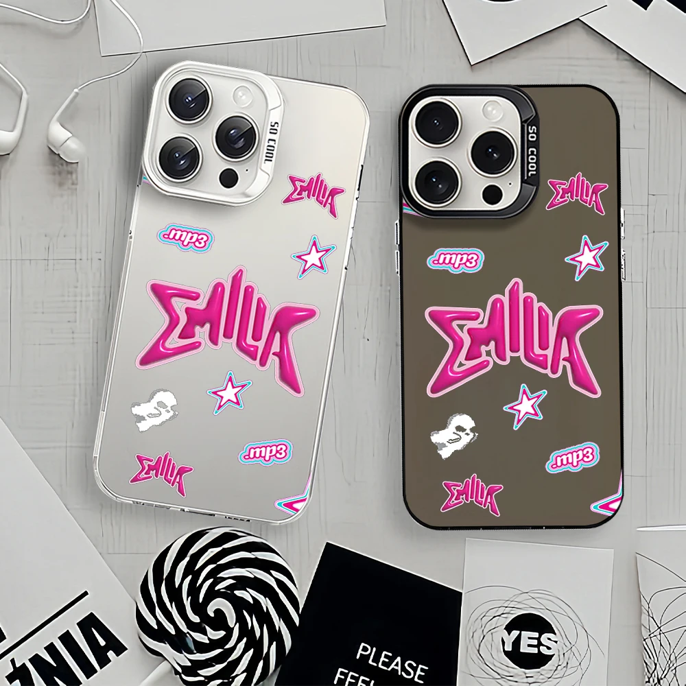 Чехол для телефона Singer E-Emilia Merneses Funda для iPhone 12, 11, 13, 14, 15, 16, Max Pro Plus, лазерный чехол