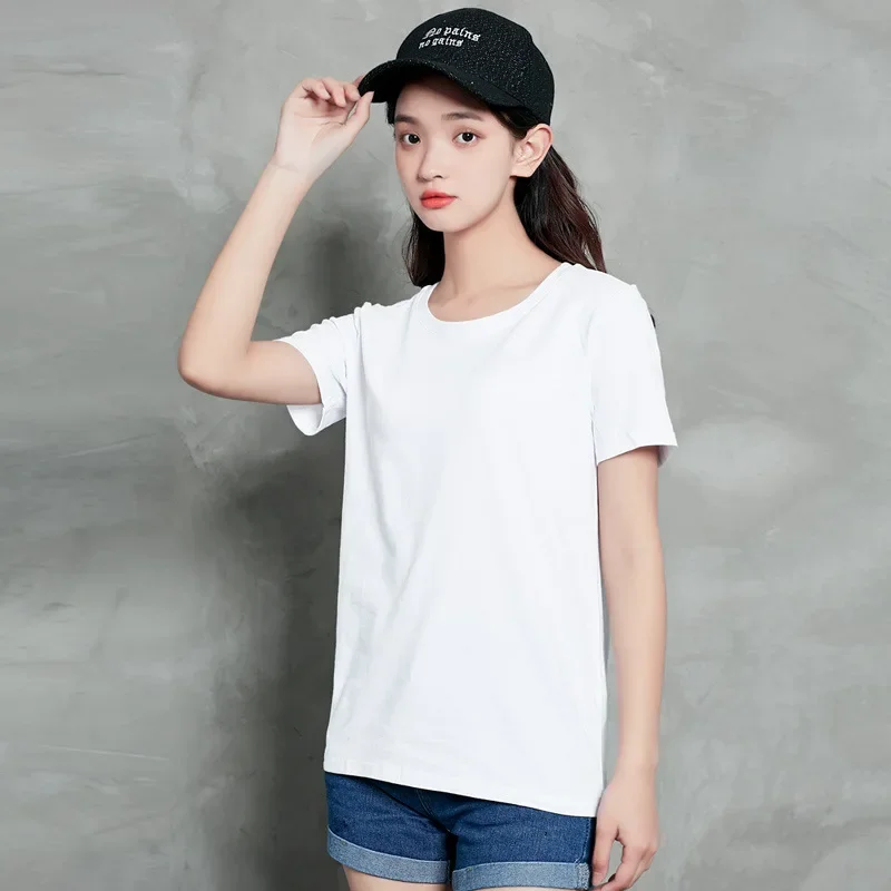 MRMT 2025 Brand New Women's 95 Cotton Short Sleeve T Shirt Women's Loose White Round Neck T Shirt Pure White Base Top Tide