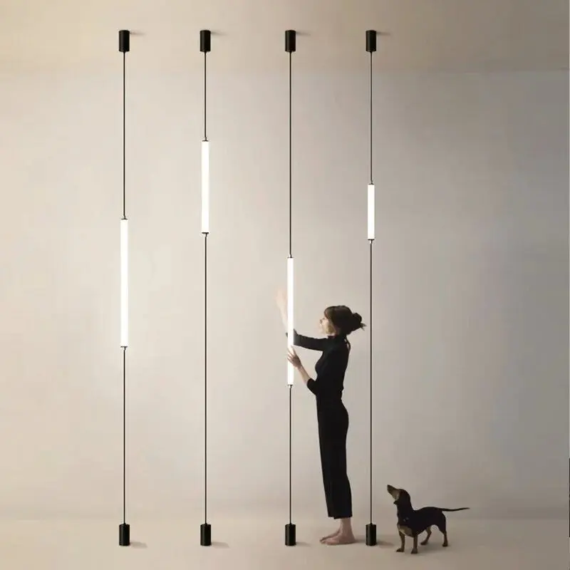 

Italian design LED floor lamp, bedroom bedside acrylic wall lamp, long line lamp, modern black hotel living room LED floor lamp