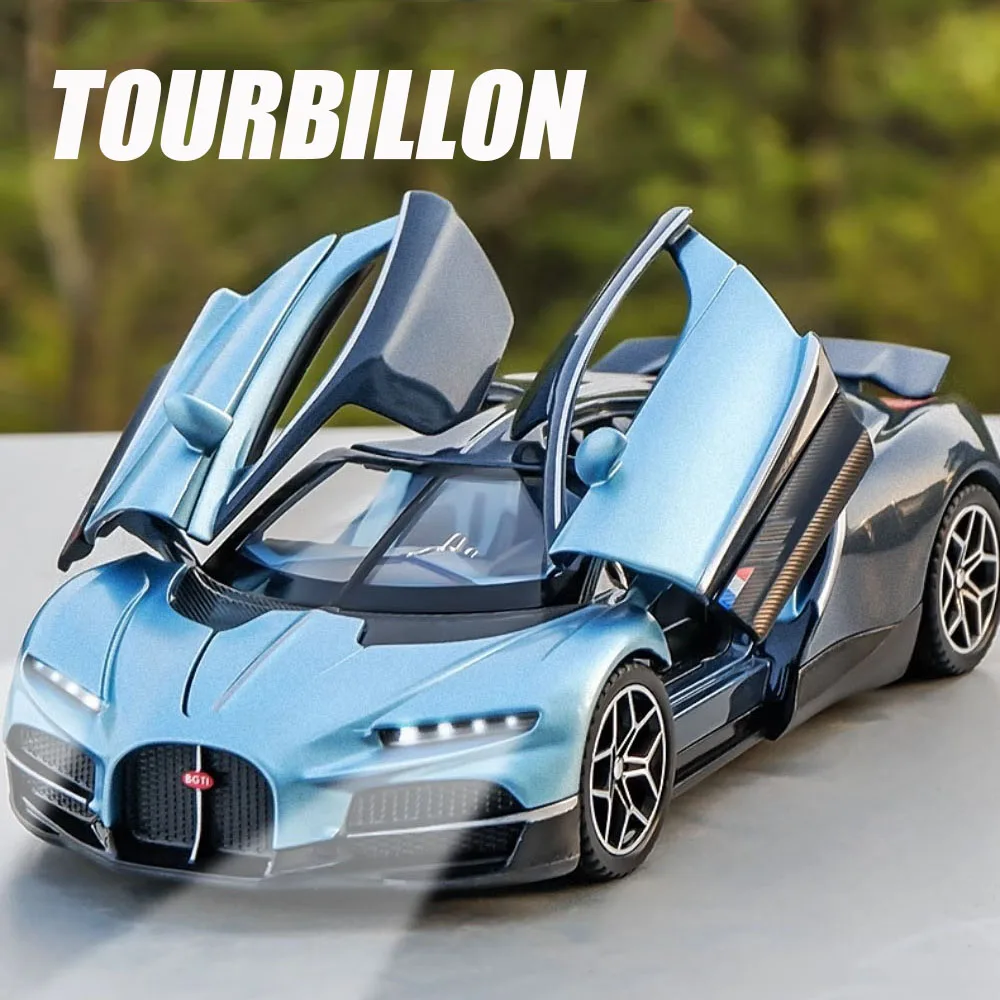 نماذج ألعاب بوجاتي توربيون من سبيكة 1:32 سيارات عجلة التراجع سيارات خارقة مصغرة مع موسيقى خفيفة مركبات هدايا للأطفال الصغار #1