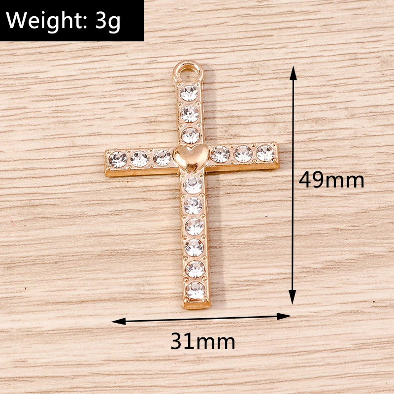 Tusember 5 Stück Kristall-Kreuz-Anhänger für Schmuckherstellung DIY Halskette Ohrringe Armband Handgemachtes Zubehör – Detail 8