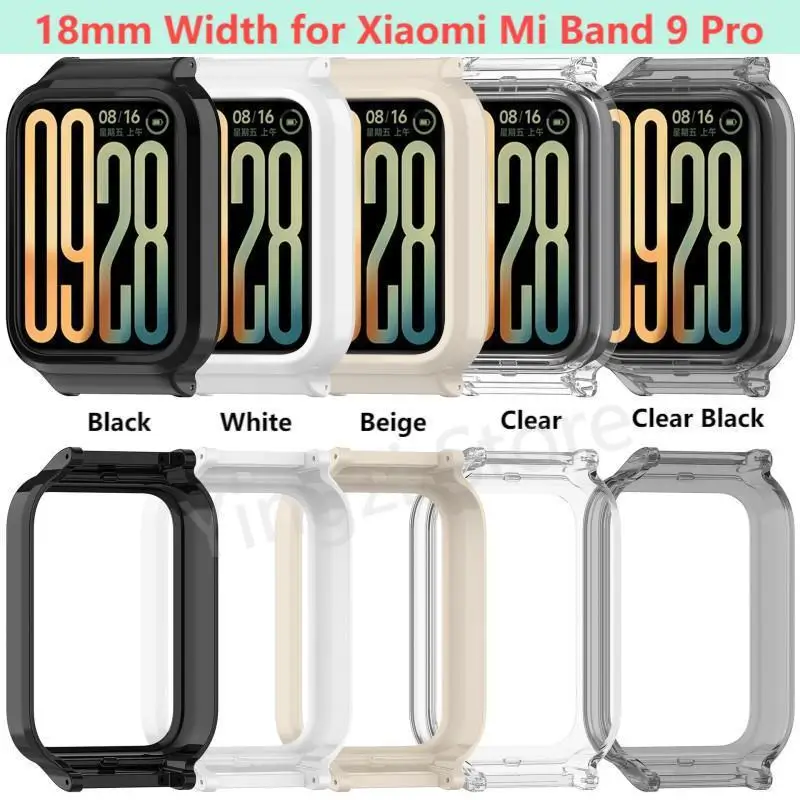 

18mm Width PC Hollow Case Cover For Xiaomi Mi Band 9 Pro Smart Watch Bumper Protective Cover Shell for MiBand9 Pro Accessorie