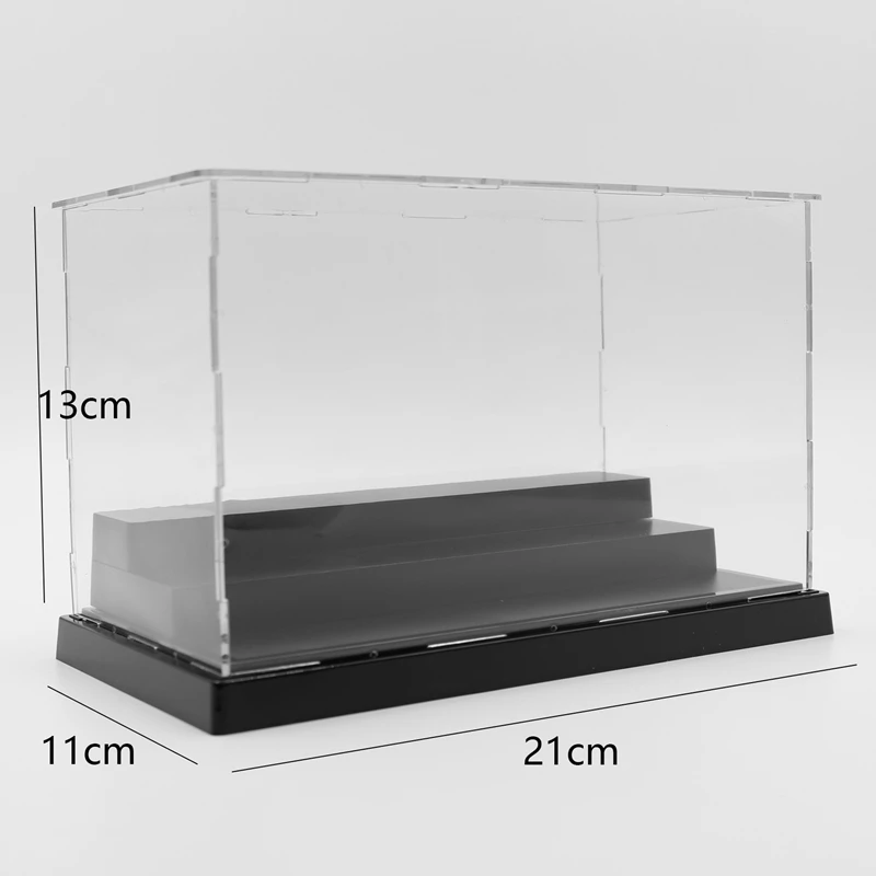 Action Figures Toys Collectibles Display Box Acrylic Glass Dust Cover Black Base Dustproof Box 21X11x13cm