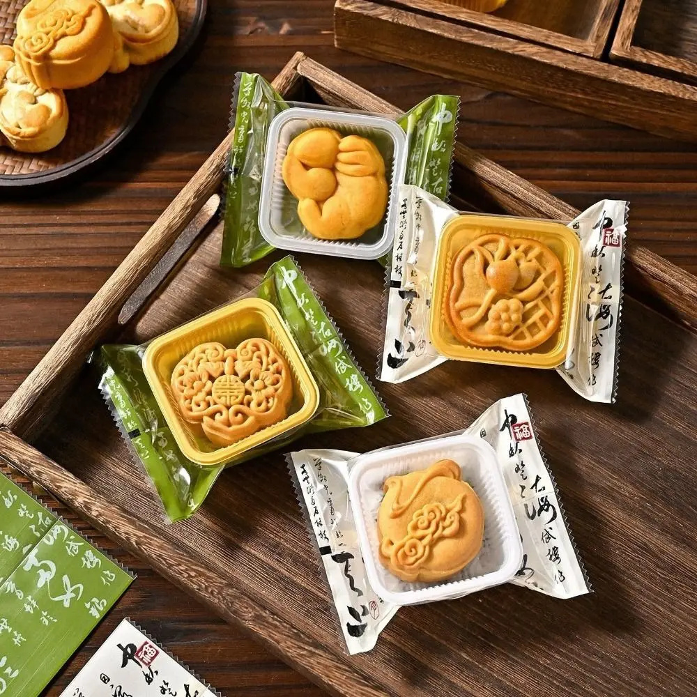 Paquete de 100 Bolsas Transparentes de Plástico para Empacar Pasteles de Luna al Estilo Chino, Bolsas para Guardar Alimentos Hechas a Mano, Bolsas para Guardar Galletas de Yema de Huevo