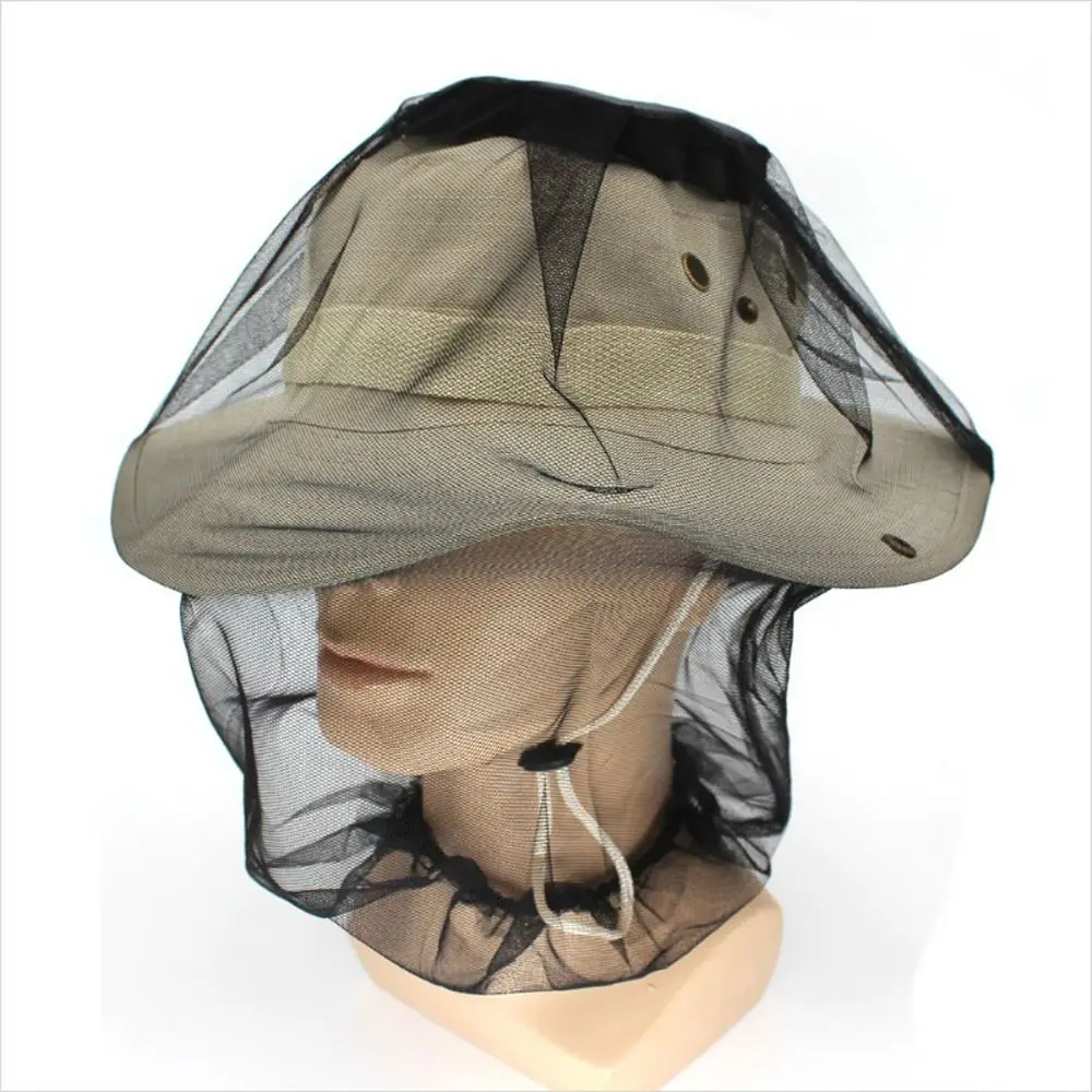 Face Protector Head Mosquito Net Comfortable Breathable Mesh Fishing Hat Woven Mesh Bite Proof Anti Insect Hat Camping Hiking