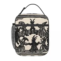 Custom Witches Circle Dance Lunch Bag Men Women Cooler Warm Insulated Lunch Box for Student School