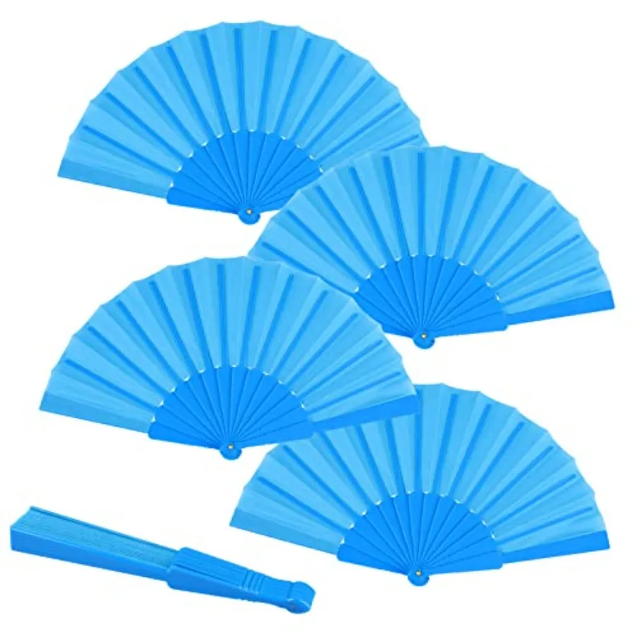 

Minelife 4 Pieces Small Folding Hand Fan Chinese Japanese Folding Fan, Vintage Plastic Folding Fan for Summer, Beach, Decoratio